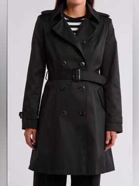 NWT Lauren Ralph Lauren Black Trench MSRP $240